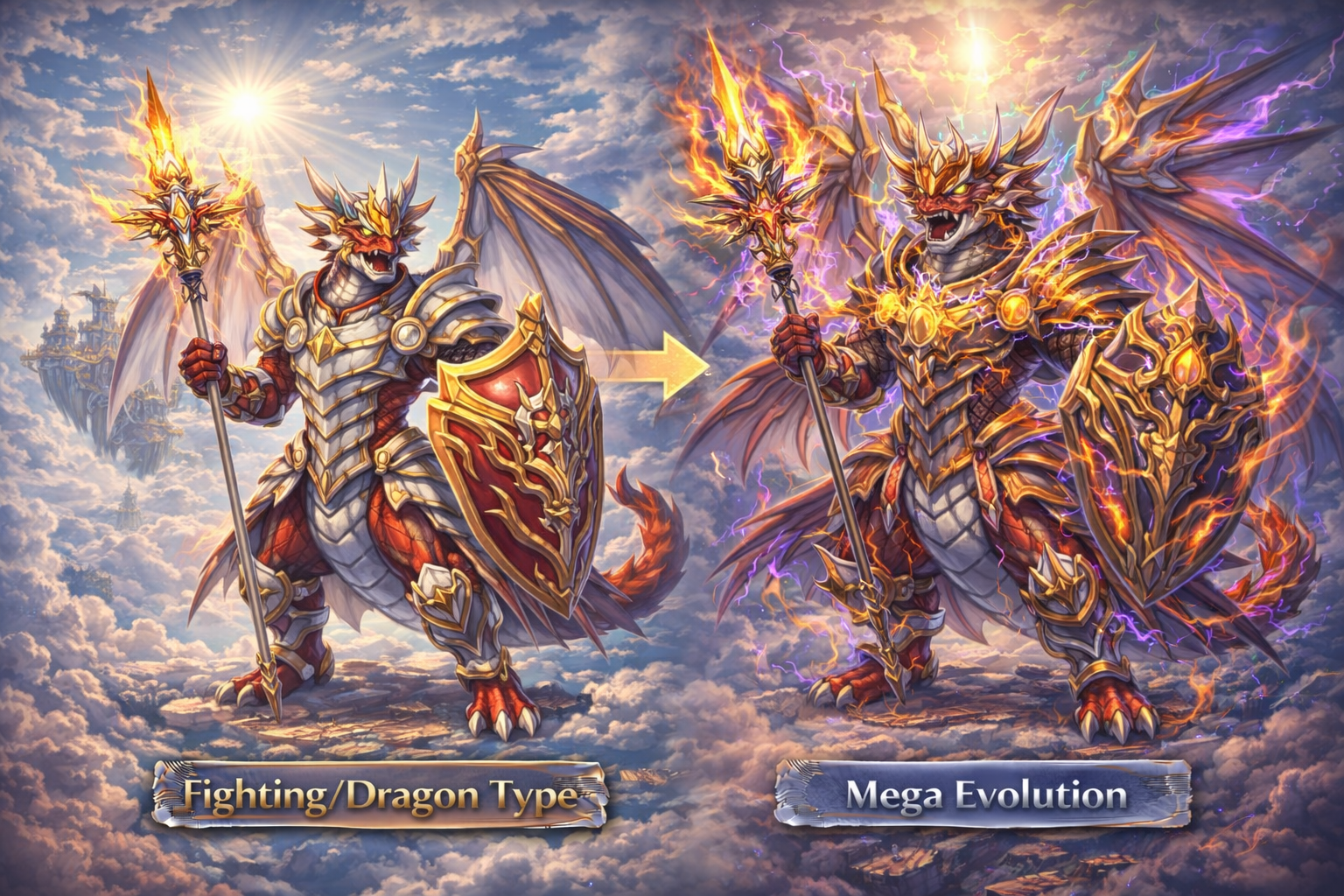 Draknight Fighting/Dragon with Mega Evolution